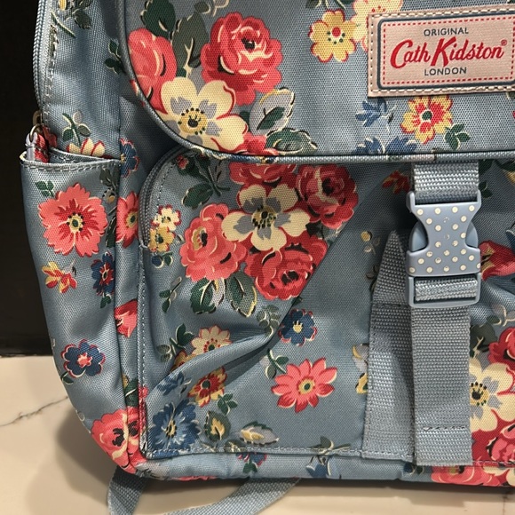 Original Cath Kidston London Backpack Bag Floral Flower Rose Print Adjustable - Picture 3 of 11